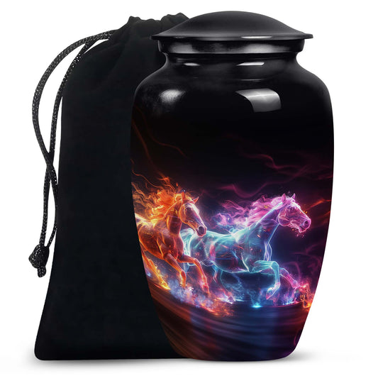 Horse Tribute Cremation Urn - Aluminium Cremation Urn For Burial