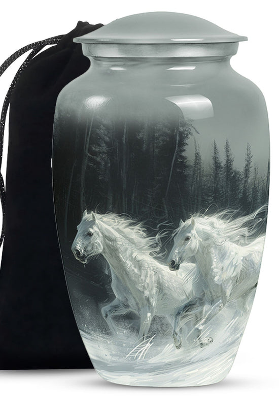 White Horse Fneral Urn - Unique Memorial Urn For Burial