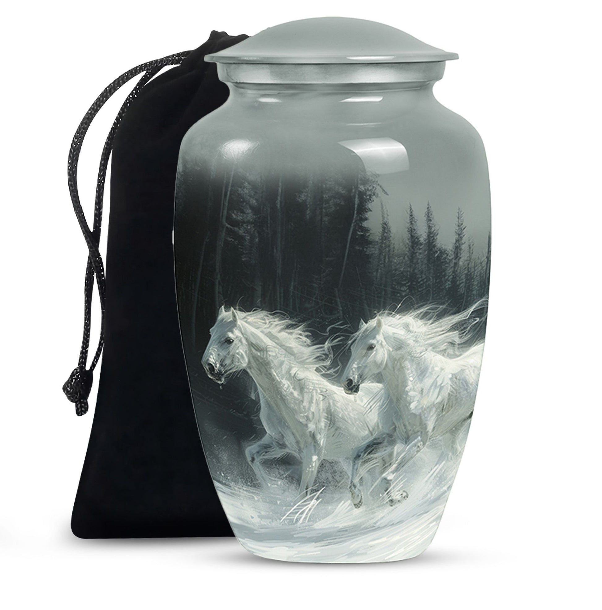 White Horse Fneral Urn - Unique Memorial Urn For Burial