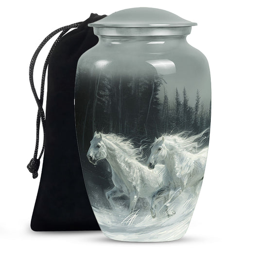 White Horse Fneral Urn - Unique Memorial Urn For Burial