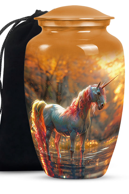 Mystical Unicorn Cremation Urn - Fantasy Memorial Urn For Adult Ashes
