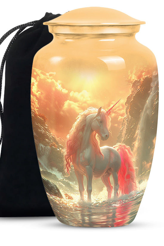 Unicorn Theme Memorial Urn - Beautiful Cremation Urn For Human Ashes