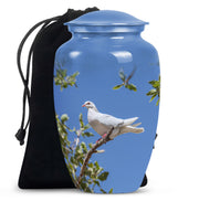 White Bird Memorial Urn - Dove Theme Cremation Urn For Loved Ones
