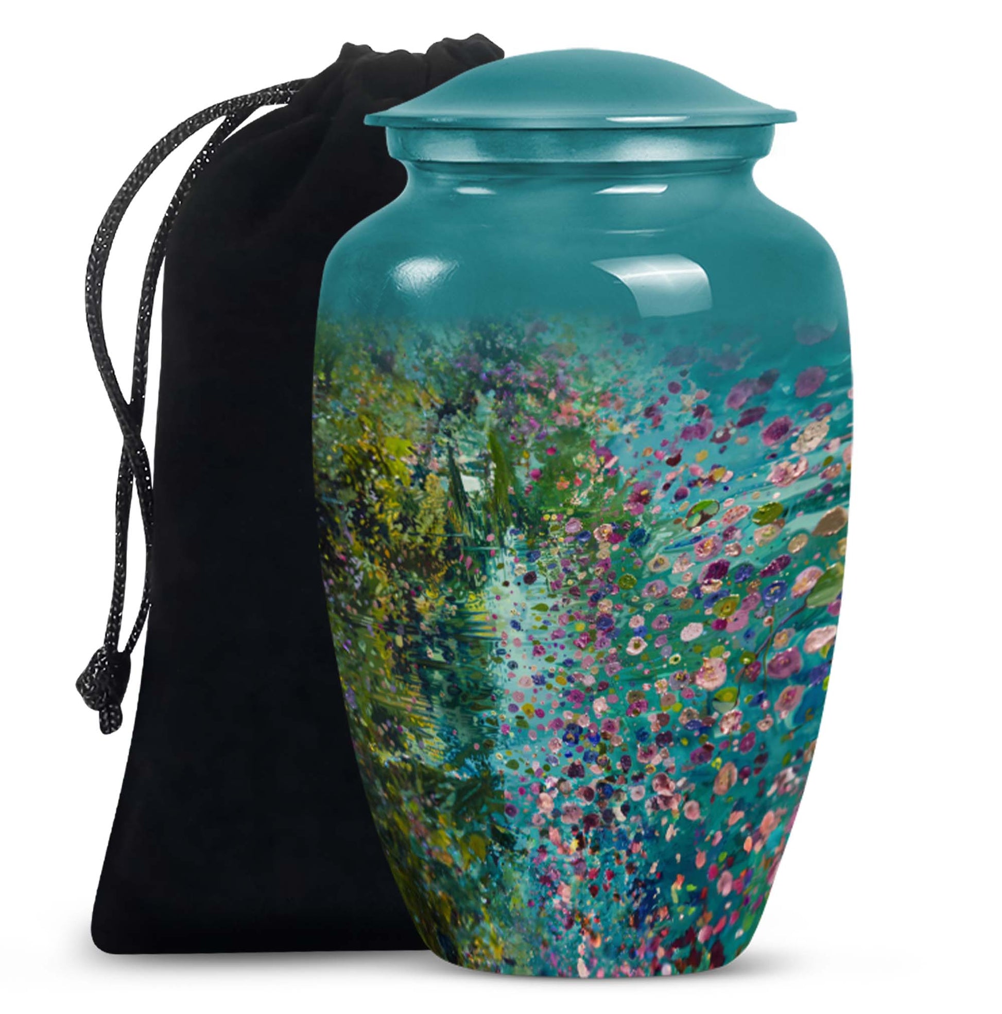 Flower Theme Funeral Urn - Artistic Flowers Memorial Urn For Loved Ones