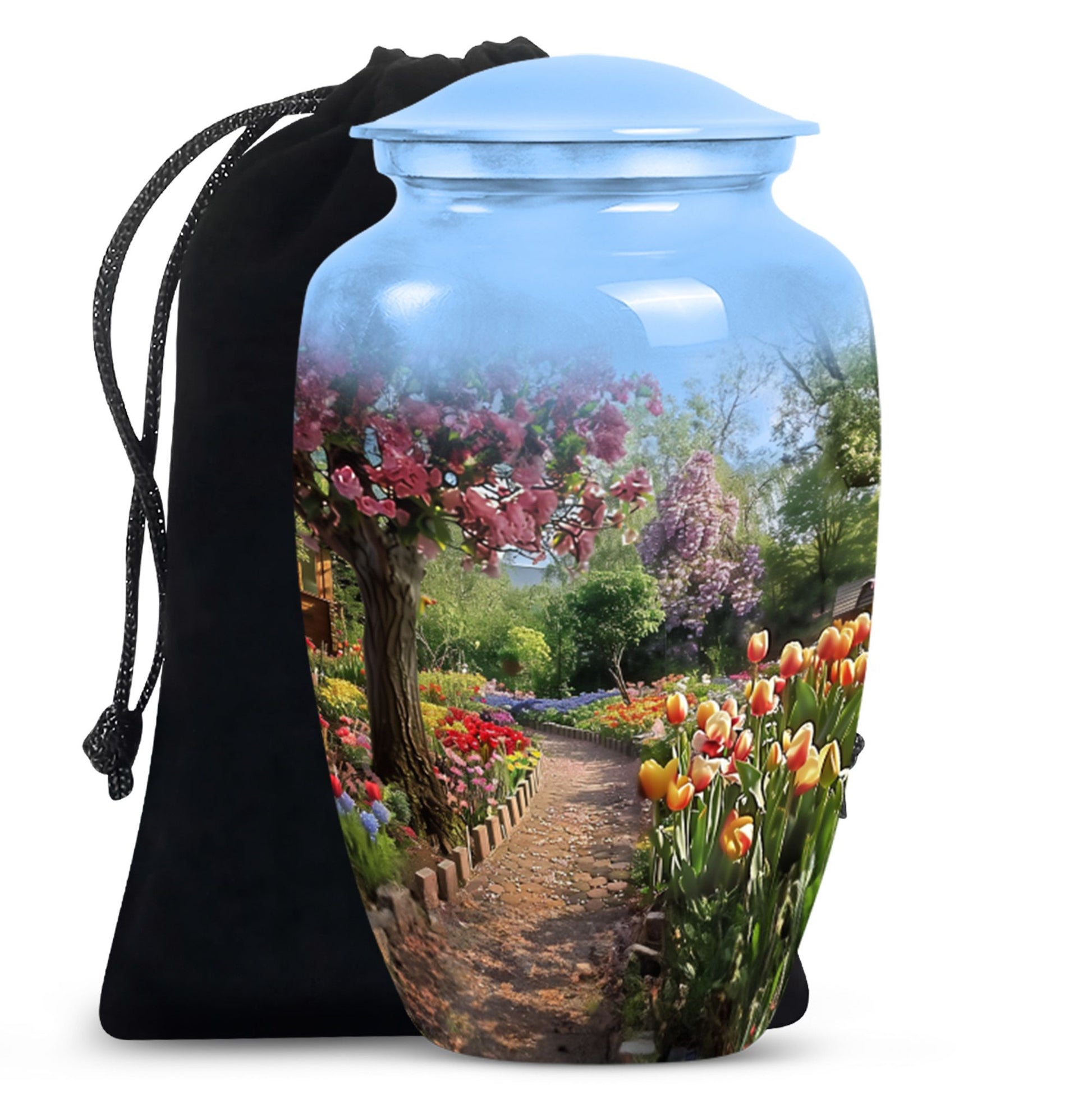 Beautiful Flower Garden Funeral Urn - Cremation Urn For Adult Ashes