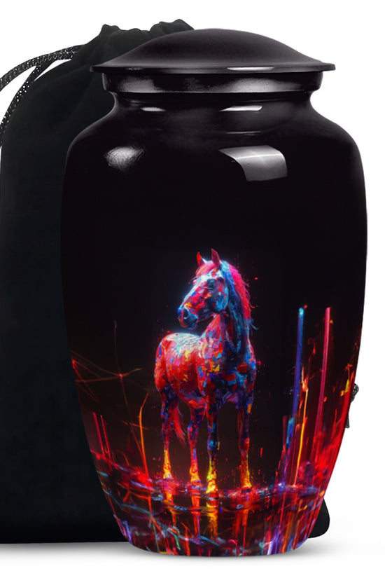 Horse Theme Memorial Urn - Funeral Urn For Male & Female Ashes