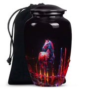 Horse Theme Memorial Urn - Funeral Urn For Male & Female Ashes