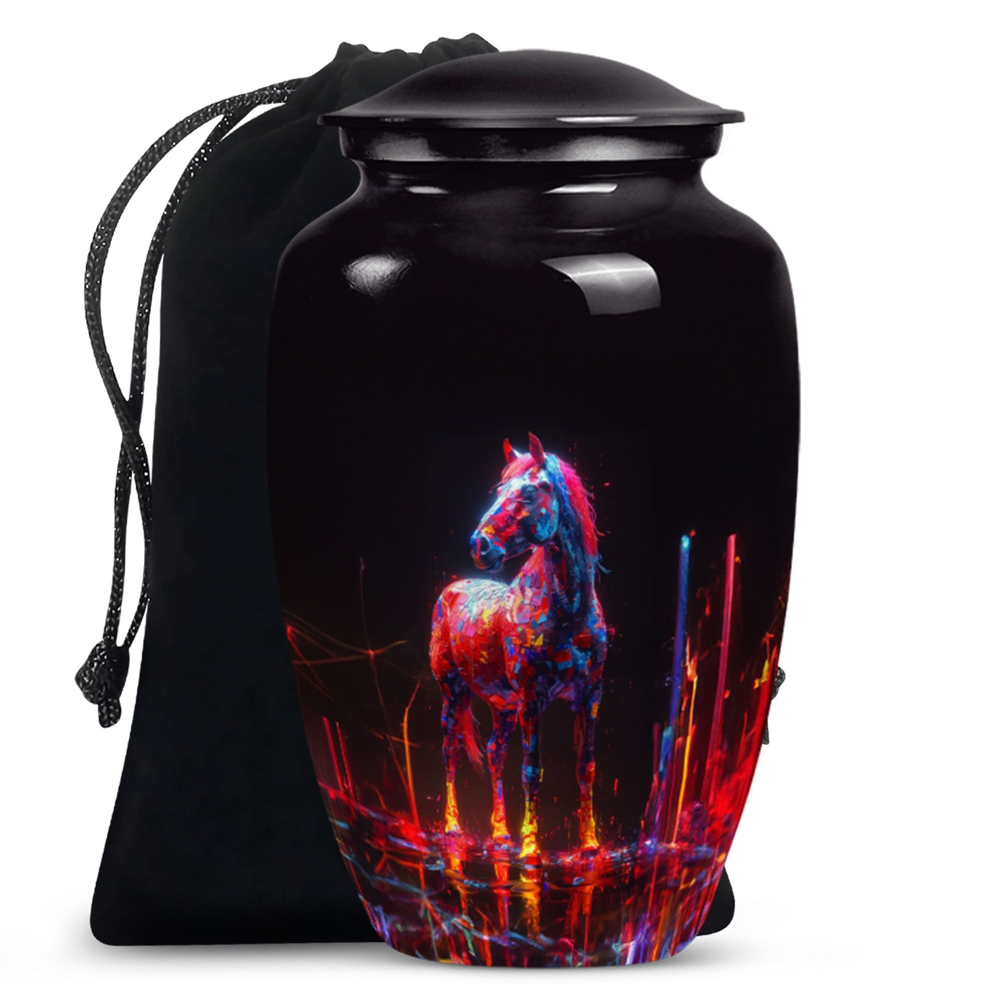 Horse Theme Memorial Urn - Funeral Urn For Male & Female Ashes