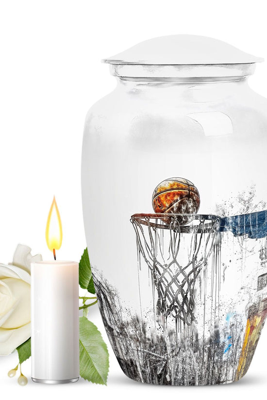 Basketball Memorial For Ashes - Aluminum Cremation Urn For Adult