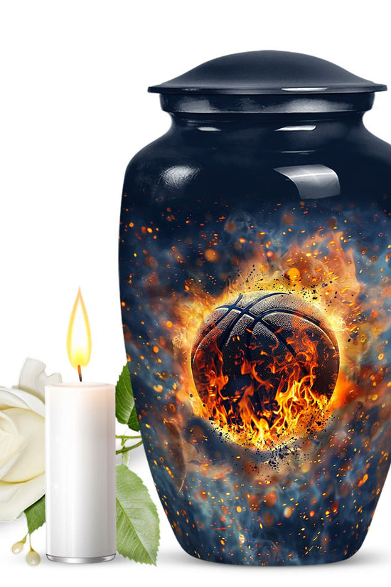 Basketball Funeral Urn - Aluminum Urn For Human Ashes