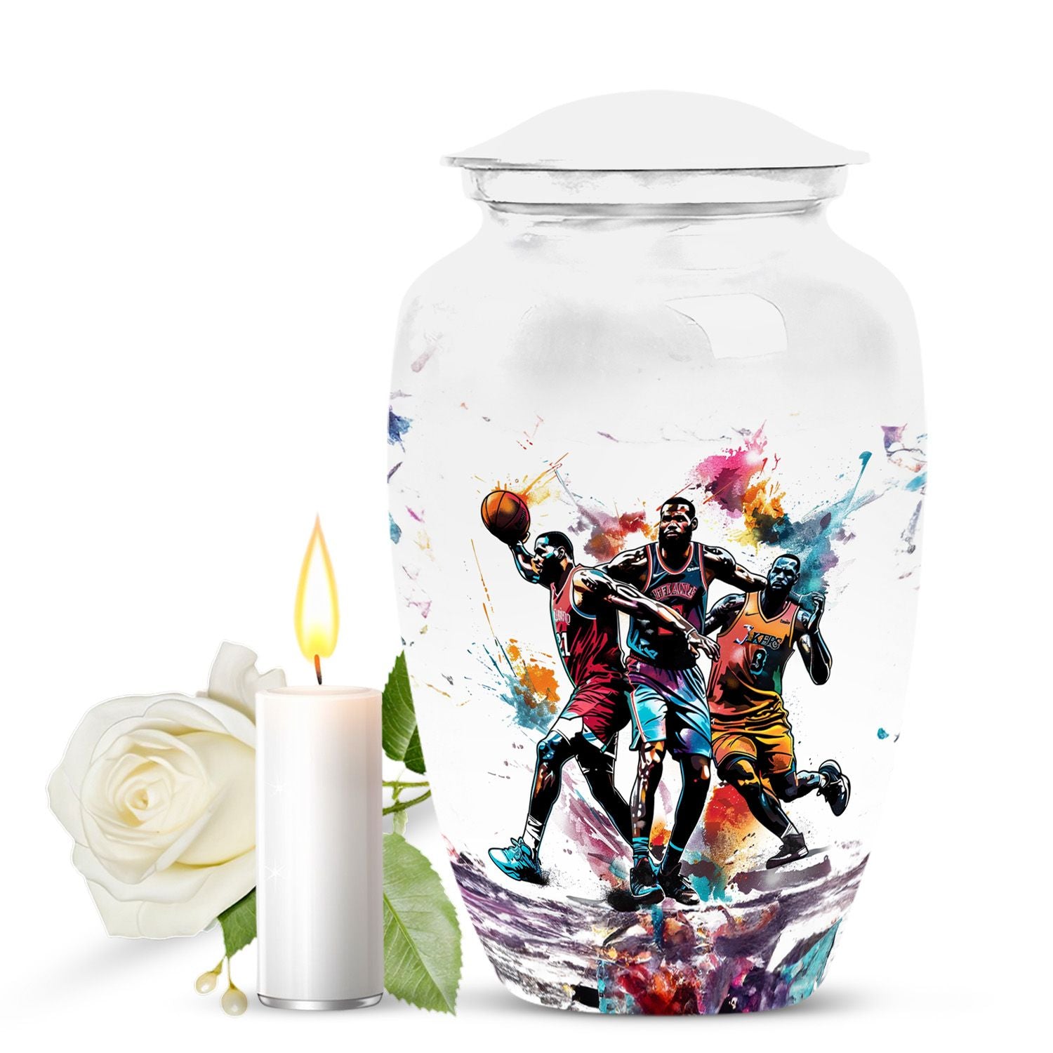 Basketball Theme Memorial Urn - Elegant Cremation Urn For Male & Female
