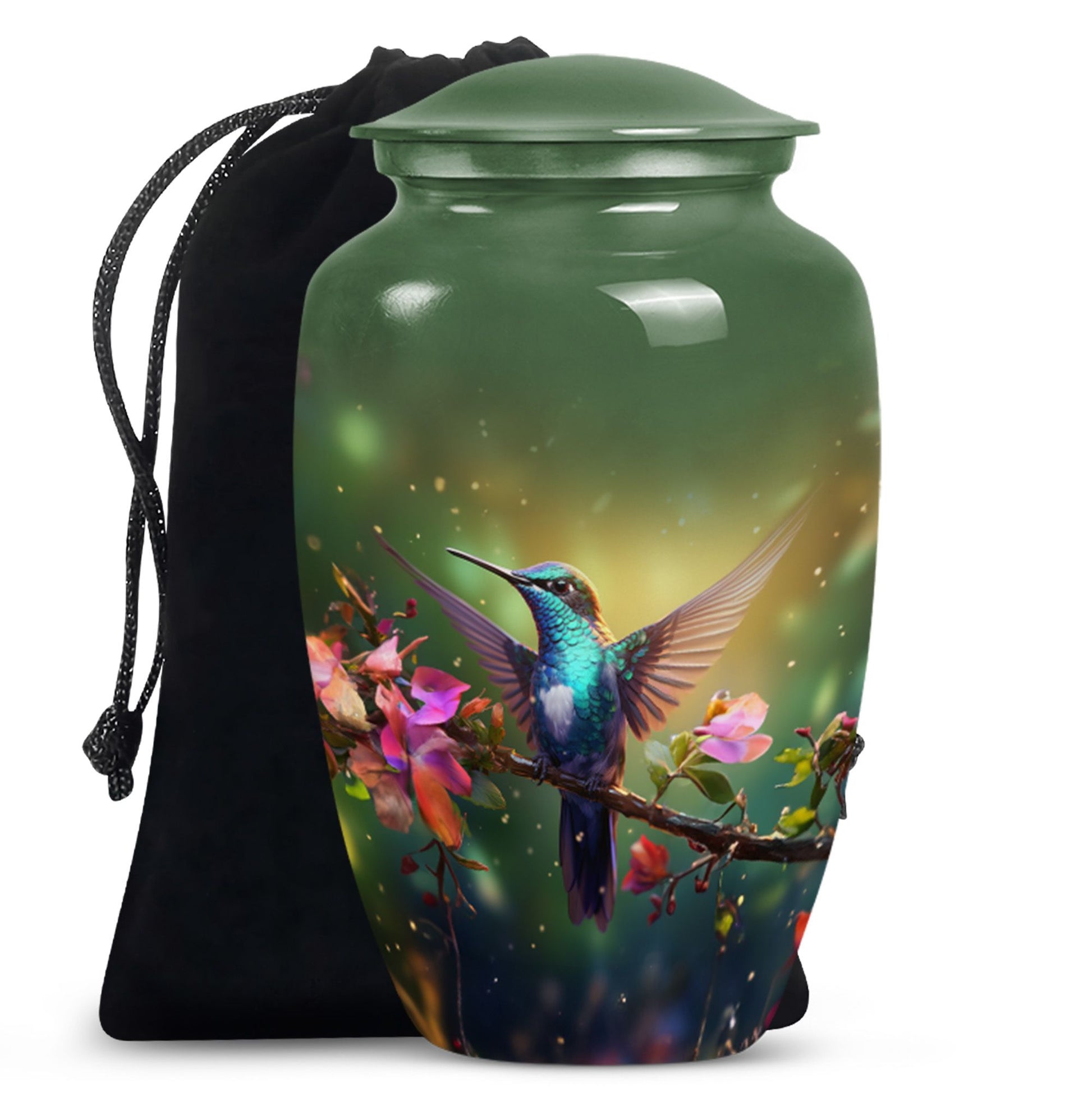 Peaceful Hummingbird Cremation Urn - Beautiful Burial Urn For Human Ashes