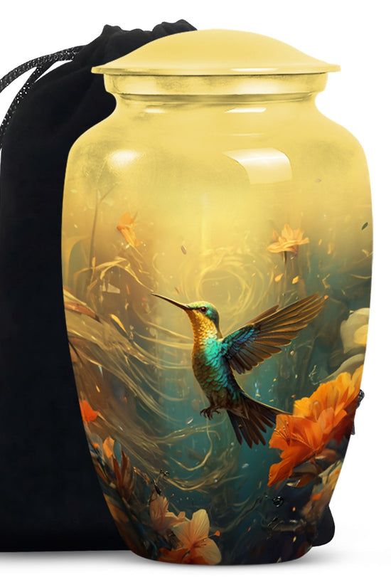 Peaceful Hummingbird Funeral Urn - Elegant Cremation Urn for Adults