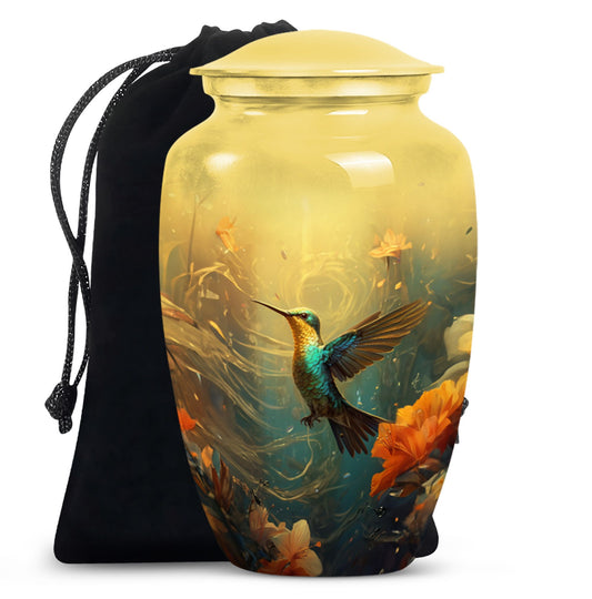 Peaceful Hummingbird Funeral Urn - Elegant Cremation Urn for Adults