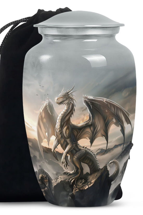 Black Dragon Cremation Urn - Elegant Funeral Urn For Human Ashes