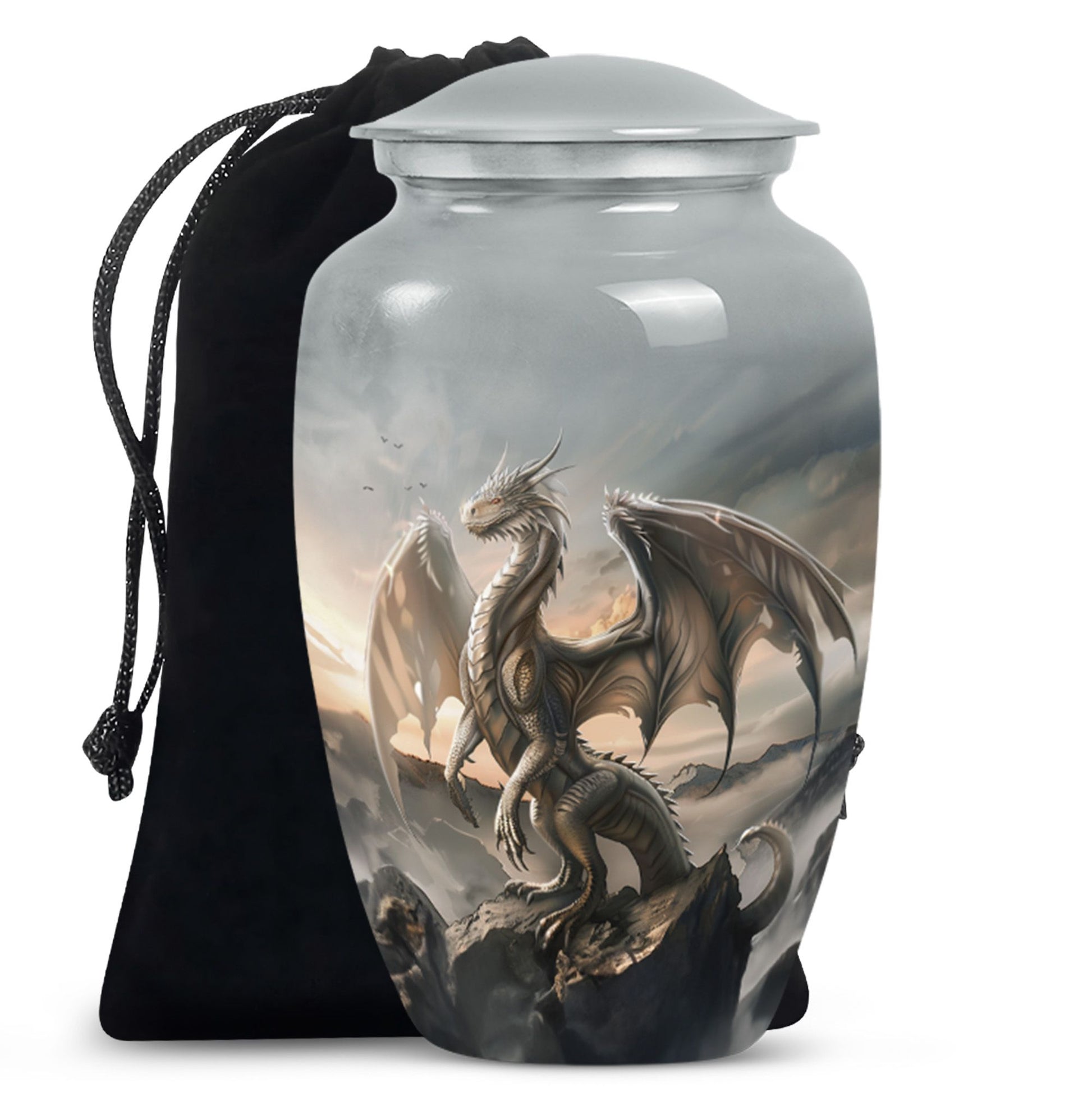 Black Dragon Cremation Urn - Elegant Funeral Urn For Human Ashes