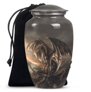 Dragon Storm Fantasy Memorial Urn - Artistic Aluminium Urn For Ashes