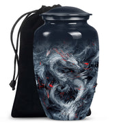 Midnight Fantasy Dragon Cremation Urn For Ashes – Black Memorial Urn