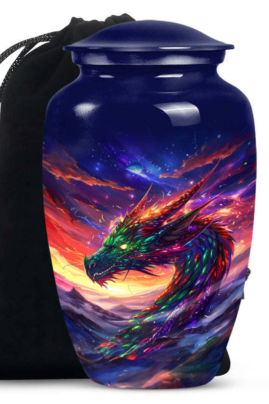 Dragon Flame Funeral Urn For Adults - Decorative Cremation Urn For Ashes