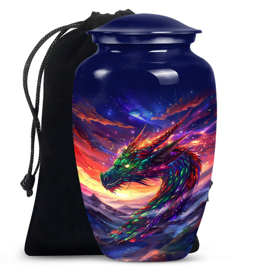 Dragon Flame Funeral Urn For Adults - Decorative Cremation Urn For Ashes