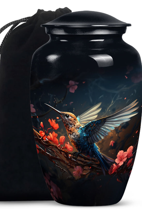 Mystic Hummingbird Cremation Urn - Scenic Ashes Urn For Human Ashes