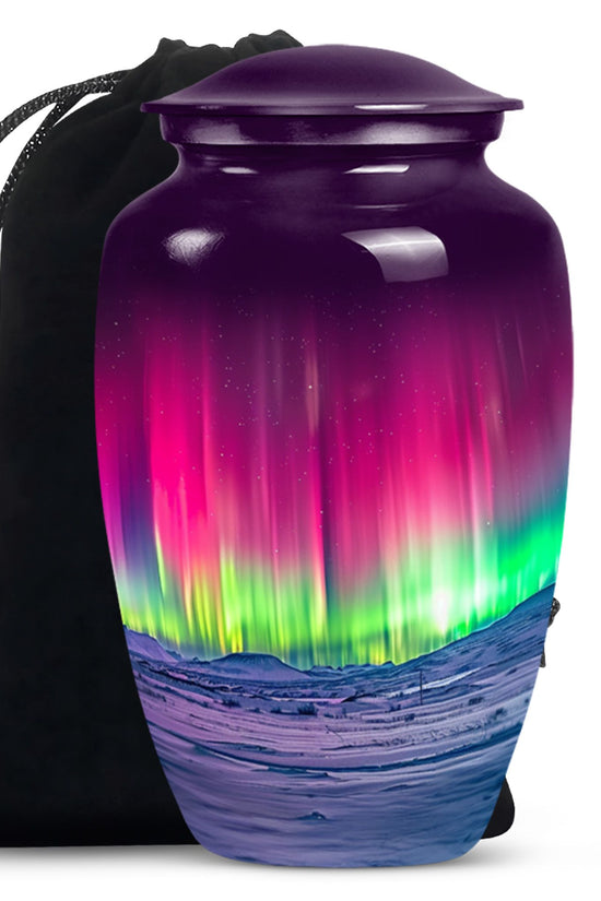 Mystic Northern Lights Urn For Ashes - Aurora Borealis Spiritual Urn