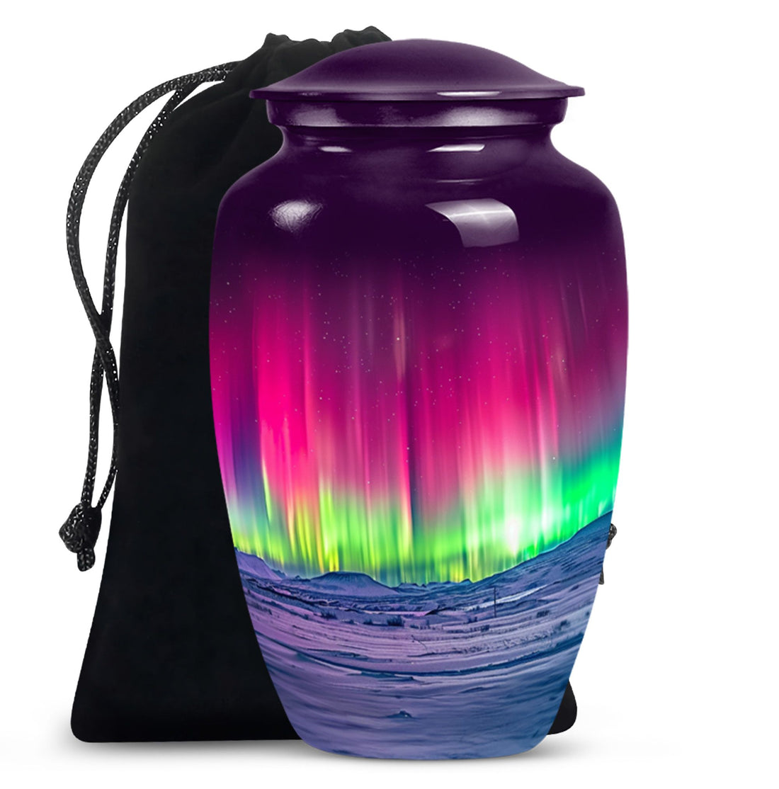 Mystic Northern Lights Urn For Ashes - Aurora Borealis Spiritual Urn