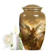 Golden Angel Cremation Urn - Aluminium Memorial Urn For Female