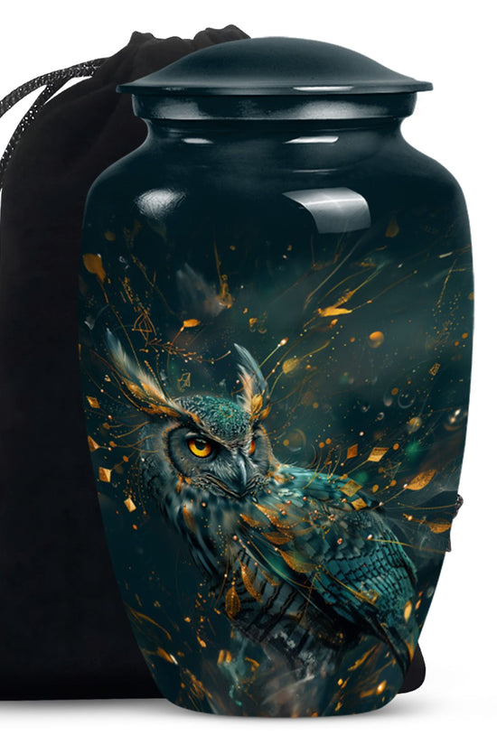 Fantasy Art Owl Memorial Urn - Elegant Cremation Urn For Ashes