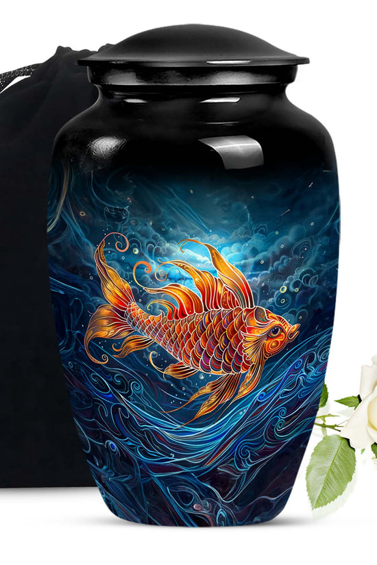 Fish Funeral Urn - Aluminum Memorial Urn For Adult Ashes