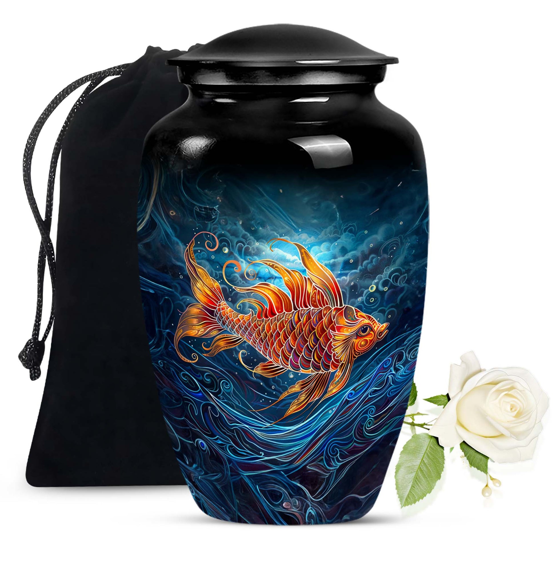 Fish Funeral Urn - Aluminum Memorial Urn For Adult Ashes