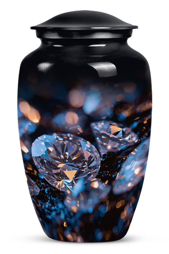 Diamond Memorial Urn For Ashes - Elegant Funeral Urn For Burial