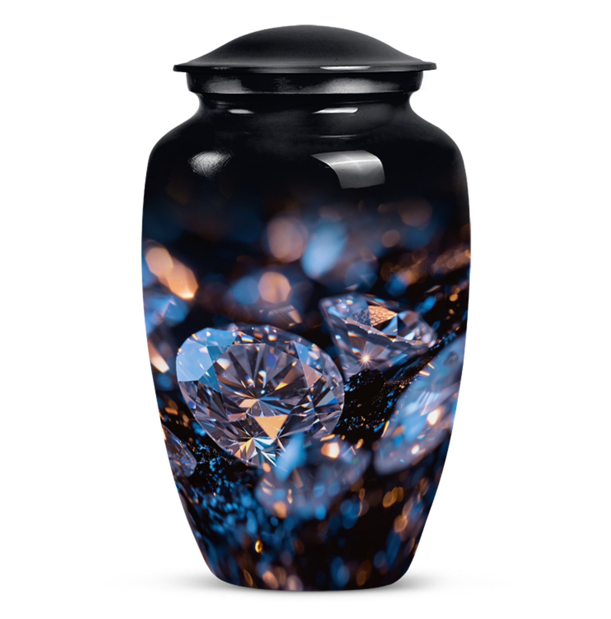 Diamond Memorial Urn For Ashes - Elegant Funeral Urn For Burial