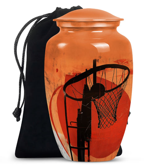 Sports Theme Cremation Urn - Basketball Funeral Urn For Adult Ashes