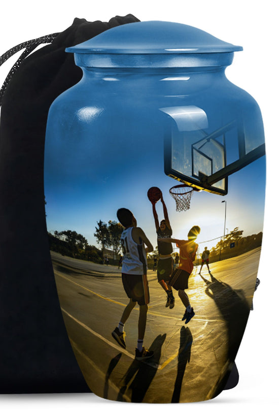 Basketball Court Memorial Urn - Aluminium Cremation Urn For Ashes