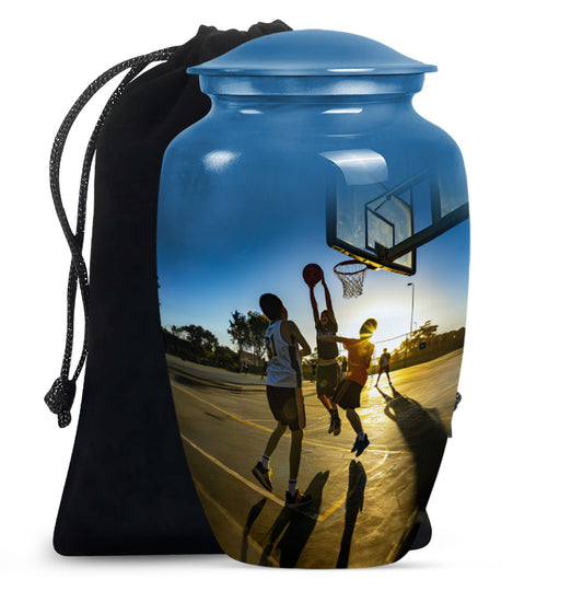 Basketball Court Memorial Urn - Aluminium Cremation Urn For Ashes