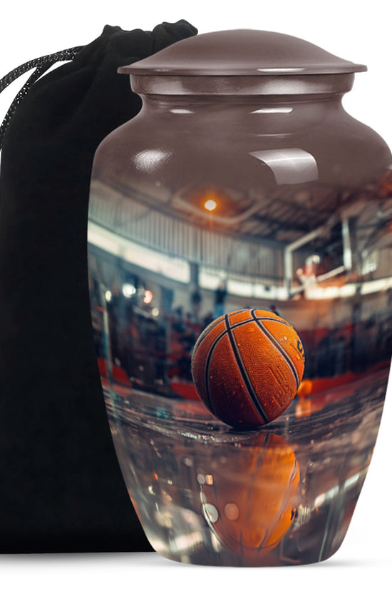 Basketball Court Ashes Urn - Modern Funeral Urn For Human Ashes