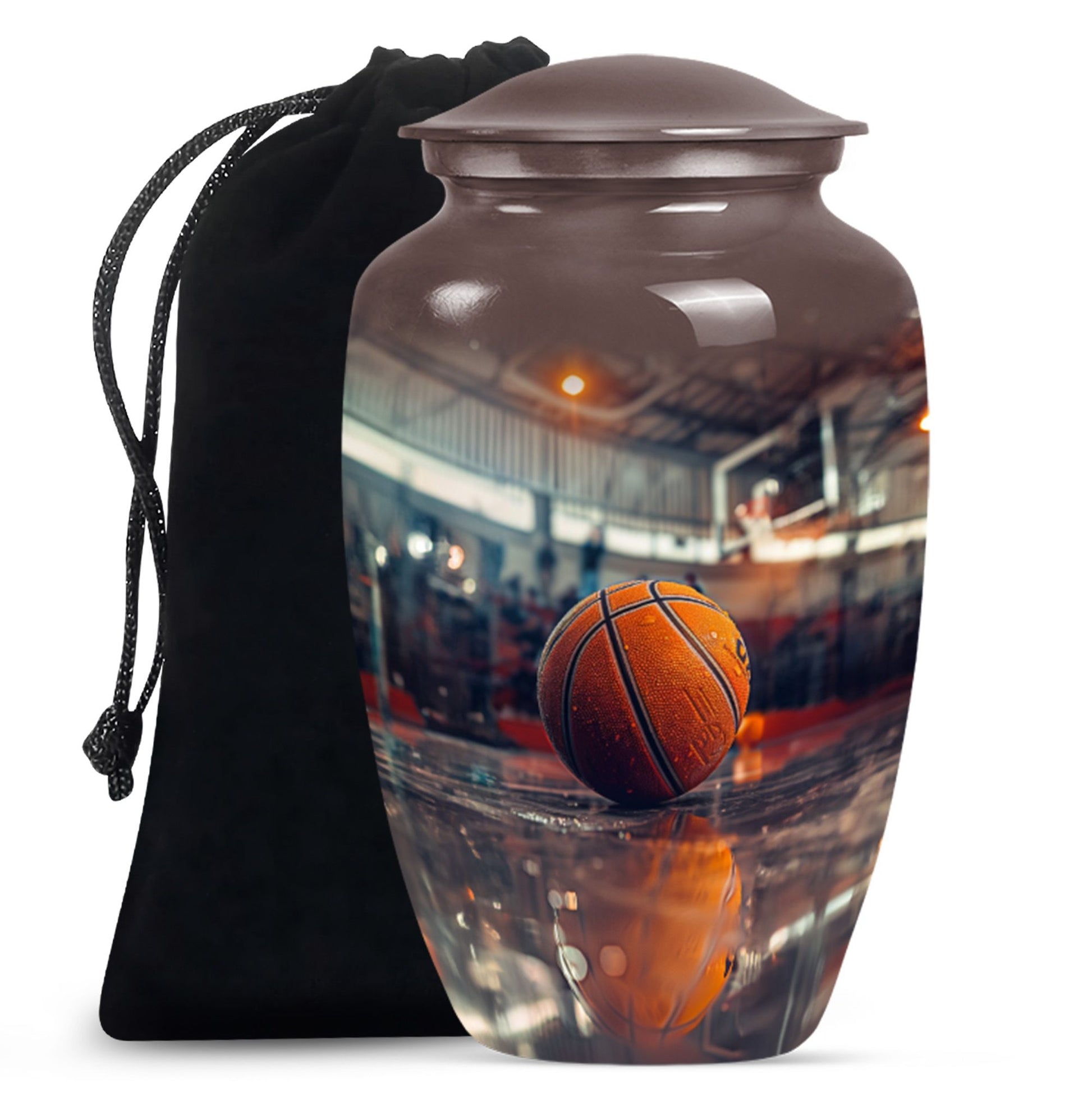Basketball Court Ashes Urn - Modern Funeral Urn For Human Ashes