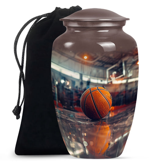 Basketball Court Ashes Urn - Modern Funeral Urn For Human Ashes