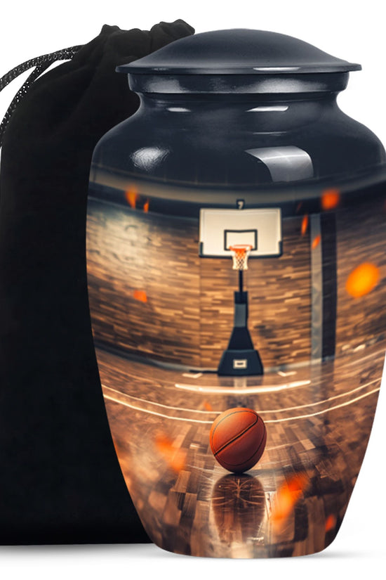 Basketball Court Cremation Urn - Decorative Funeral Urn For Loved Ones
