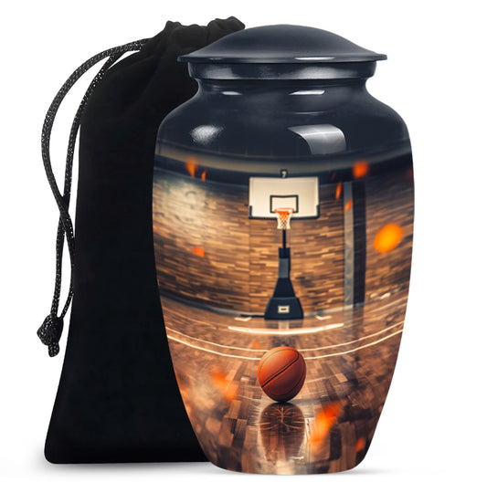 Basketball Court Cremation Urn - Decorative Funeral Urn For Loved Ones