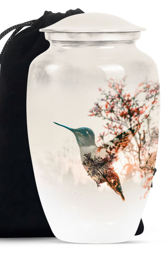 Nature Hummingbird Memorial Urn - Large Beautiful Funeral Urn For Female
