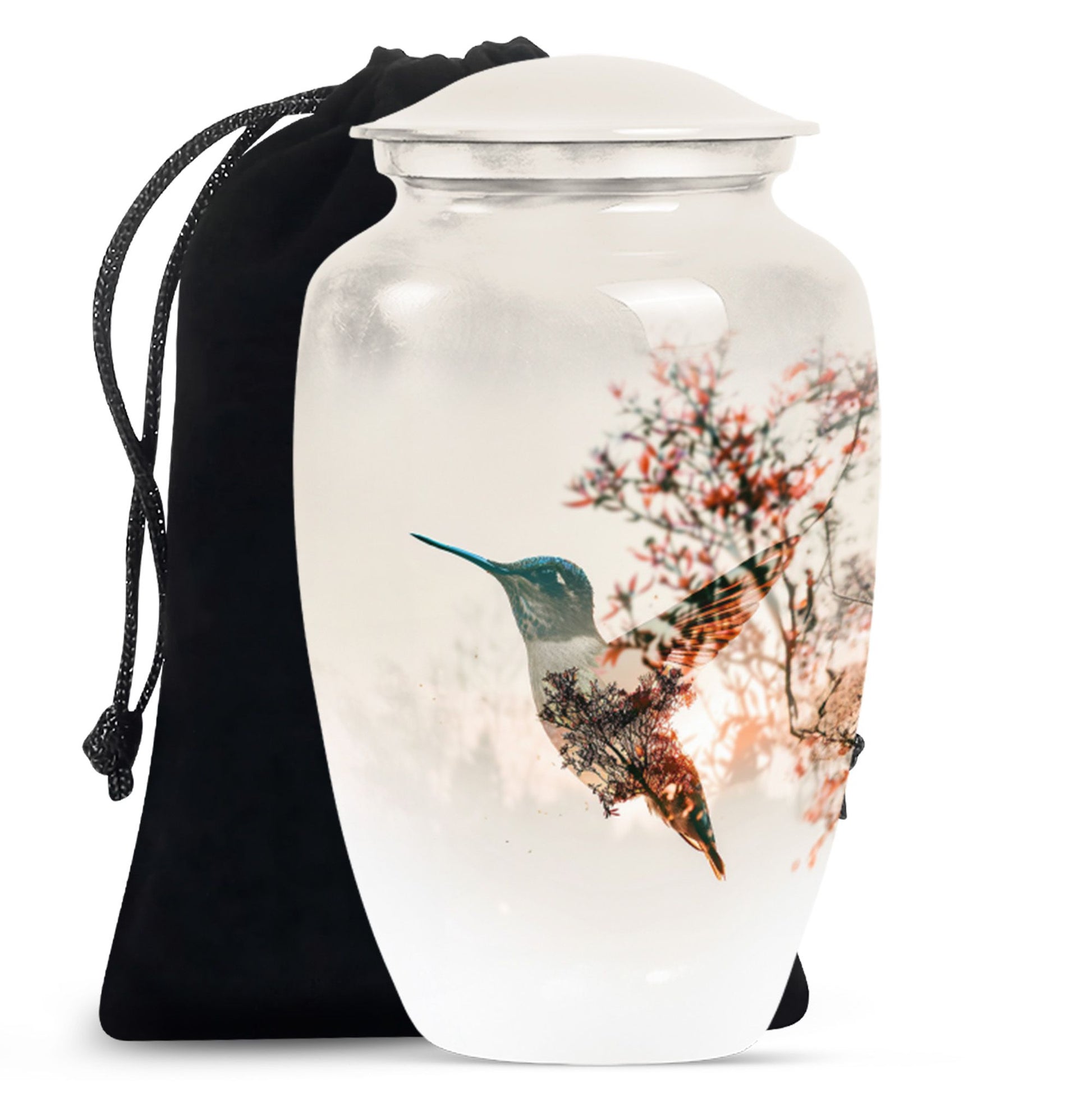 Nature Hummingbird Memorial Urn - Large Beautiful Funeral Urn For Female