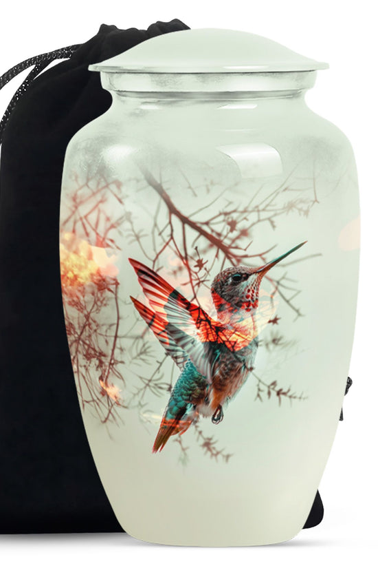 Hummingbird Theme Funeral Urn - Elegant Cremation Urn For Loved Ones