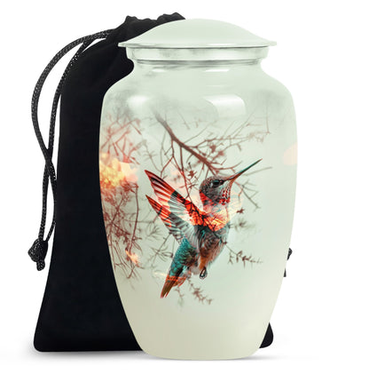 Hummingbird Theme Funeral Urn - Elegant Cremation Urn For Loved Ones