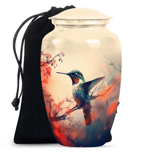 Artistic Hummingbird Memorial Urn - Beautiful Funeral Urn For Male & Female
