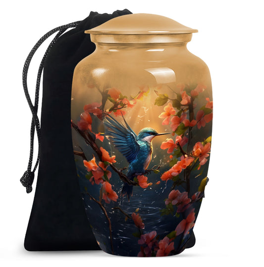 Hummingbird Cremation Urn - Large Beautiful Funeral Urn For Loved Ashes