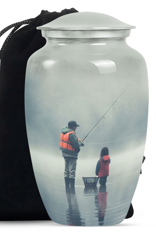Fishing Theme Memorial Urn - Cremation Urn For Male & Female