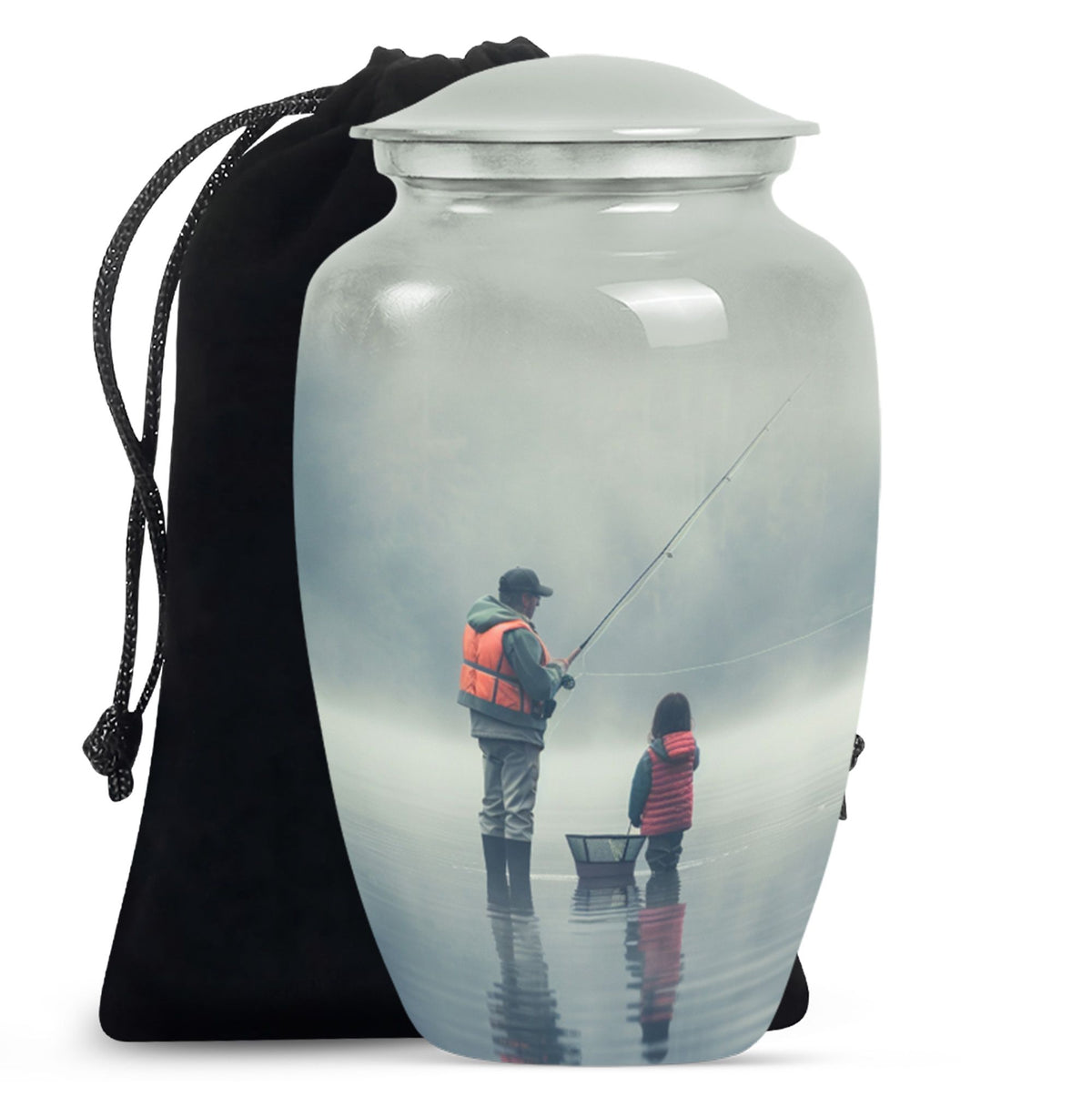 Fishing Theme Memorial Urn - Cremation Urn For Male & Female
