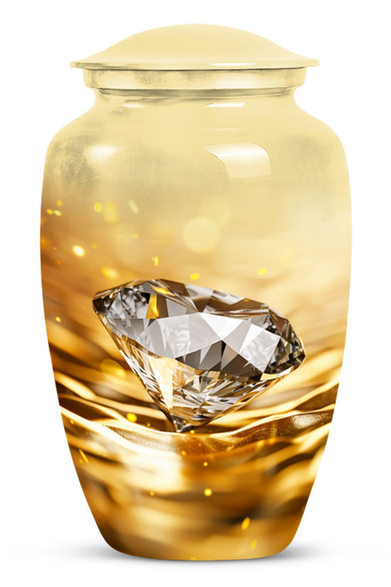Elegant Diamond Funeral Urn - Premium Cremation Urn For Adult Ashes